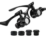 Headband LED Light Eyes Glasses Magnifier 2.5X 4X 6X 8X 10X 15X 20X 25X Optical Lens Glass Loupe For Watchmaker Jewelry Repair