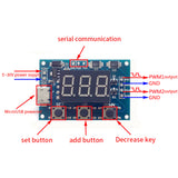 Micro USB DC 2CH Adjustable PWM Signal Generator DIY Duty Cycle Pulse Frequency Module Digital LED Display Tube 5V 12V 24V