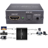 Universal 3D HDMI Stereo Audio Extractor Converter 4K * 2K HDMI To HDMI + Optical SPDIF 3.5mm HDMI Converter Splitter Black