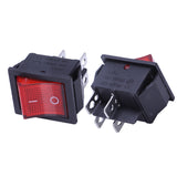 5 x Red Illuminated Light On/Off DPST Boat Rocker Switch 16A/250V 20A/125V AC