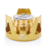Naturehike Outdoor Camping Stove Titanium Alcohol Stove With Rack Set Mini Ultralight Burners with Cross Stand Stove Rack