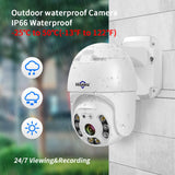 Hiseeu H.265 1080P POE PTZ IP Camera 4X Digital Zoom Two-way Audio 2MP Waterproof Outdoor Security Camera