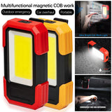 1/2PCS LED Work Light, Magnetic Base & Clip Battery COB Flashlight Bright Handled Work Lamp For Car Repairing Camping