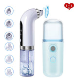 Rechargeable Blackhead Acne Pore Cleaner Vacuum Water Cycle Deep Cleaning Electric Nano Facial Steamer Beauty Skin Care Tool