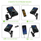 Car FM Transmitter Radio Adapter Bluetooth V3.0 EDR in-Car Multiple Safety Protection Dual USB Ports Support voltmeter function
