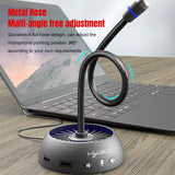 HXSJ F15 Microphone RGB Luminous And Flexible USB Drive-free Voice Chat Video Karaoke Online MIC For Computer And Conference