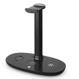 For Iphone 12/12 Pro Wireless Charger 4 In 1 Fast Charging Speed Headset Holder For Apple Watch/ (Black)