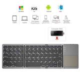 Russian/Spanish/English B033 Mini Folding keyboard, Wireless Bluetooth Keyboard with Touchpad for Windows, Android, IOS
