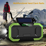 Protable Solar Hand Crank Radio Flashlight BT FM/AM Radio IPX5 Emergency Flashlight Bluetooth Speaker Dynamo 5000mAh Power Bank