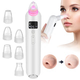 Electric Blackhead Removal Hot Compress Face Pore Cleaner Light Therapy Device Beauty Grease Pimple Black Dots Suction Remover