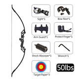 Archery 40-50LBS Metal Handle Bow Recurve Traditional Hunting Game Practise Tool Handed Archery jungle Bow Arrow Shooting Bow