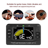 MUSEDO MT-41 Guitar Tuner Metronome Digital Sensitive Metronome Tuner Clip 3 in 1 for Electric Guitar Tuning Bass Ukulele