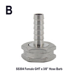 Stainless Steel 304 Garden Hose Thread Fittings Homebrew Hardware
