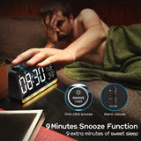 Alarm Clock For Bedroom 9Inch Large Display Digital Clock Radios Alarm Clock With USB Charger Radio