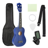 Soprano Ukulele 21 inch Basswoood Beginner Ukelele 4 Strings Hawaiian Guitar Musical Instrument Kids Gift Uke +Tuner+Pick+Strap