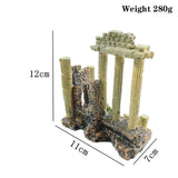 Fish Tank Decoration Aquarium Landscaping Home Furnishings Resin Crafts European Aolid Retro Relics Roman Columns Decoration