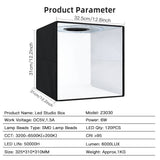 Travor 30*30 cm Foldable Photo box Mini  Led LightBox Dimmable Photography Studio Shooting Tent Box Kit with 6Colors Backdrop