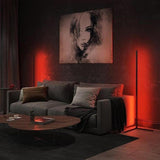 Nordic RGB Corner Floor Lamp Modern Simple LED Rod Floor Lamps for Living Room Bedroom Atmosphere Standing Indoor Light Fixtures