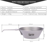 Titanium Bowl Ultralight Camping Dinner Bowl Food Container with Volume Marker for Home Outdoor Camping Hiking Backpacking