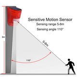 2022. Sound Alert Flash Warning Sound &amp; Light Alarm Motion Sensor 110 Decibels Siren Strobe Security Alarm System for Farm