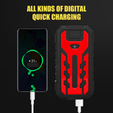 28000mAh Car Battery Jump Starter Portable Emergency 12V Car Battery Booster 15V/1A Dual USB Wireless Charging LED Flashlight