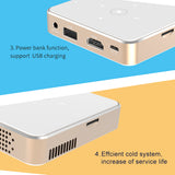 Salange P30 Mini Projector DLP Portable Home Theater 1080P 4K Supported Android Wifi Screenless TV for Mobile Phone Smartphone