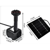 7V Solar Fountain Water Pump Panel Garden Pond Pool Submersible Watering Kit 200L/H Plastic