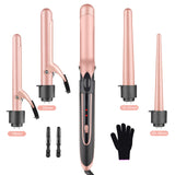 Professional Hair Curler Hair Curling Iron Ceramic Styling Tool, Electric 5 in 1 Hair waver Pear Flower ConeRoller Curling Wand