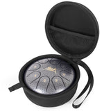 aklot Steel Tongue Drum 6 inch 8 Notes Silver Color Percussion Instrument with Drum Mallets Carry Bag Music Book