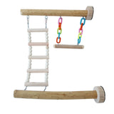 Wood Bird Perch Stand Toy Parrot Swing Climbing Ladder Birdcage Play Gyms Playground for Parakeet Cockatiel Lovebirds