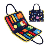 Toddler Busy Board Sensory Toy Basic Skills Activity Boards Fine Motor Skills Easy Carry Handbag Style Learning Toys