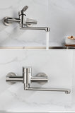 Wall Mount Kitchen Faucet Stainless Steel Bathroom Basin Faucet  Long Nose Outlet Rotatable Hot Cold Mixer Tap torneira cozinha