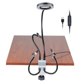 LED Magnifier Bench Vise Table Clamp 4pc Flexible Arms Third Hand Tool Soldering