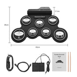 SOLO SD-50 Portable Electronic Drum set Drum Pad Digital Silicone Roll-Up Drum Kit with 9 pads 2 pedals for Children Beginners