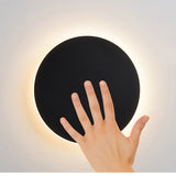 Round Led Wall Light Modern Touch Switch For Living Room Bedroom Decoration Black White Wall Sconce Indoor Lighting Lamp Shade