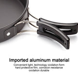 8pcs Camping Cookware Set Outdoor Hiking Cooking Picnic Bowl Pot Pan Cooking Tools Kit 1-2 Person Camp Accessories