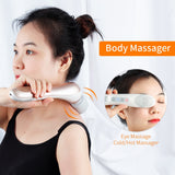 USB Handheld Massager Wand Deep Tissue Body Multi-point Vibration Massage Device Hot Ice Compress Facial Eye Massage Bar Device