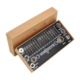 Multifunction Ratcheting Socket Wrench Set Box End Wrench Metric With Adapter Socket Screwdriver Bit Plumb Pipe Auto Repair Tool