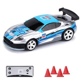 2.4G 1/58 Mini RC Remote Control Racing Car with Light 2 Mode APP Control Chargable Multiplayer Together Vehicle Cola Can Box