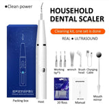 Household Dental Calculus Remover Electric Tartar Remover Tartar Ultrasonic Whitening USB Rechargeable Tooth Cleaner Portable