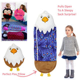 2 In 1 Kids Foldable Animal Sleeping Bags Soft Warm Sleeping Sack Pillow Kick-proof Eagle Elk And Child Wrap Blankets