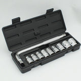 Impact Socket Set Chrome Vanadium Steel 1/2-inch Drive 8‑24mm Sockets with Storage Box &amp; L‑Shape Wrench Wrench for Auto
