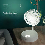 Standing Fan 7200mah Infrared Remote Control Rechargeable Folding Telescopic Humidifier Floor Fans night light Air Conditioner