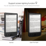 BK-6025 6 Inch E-Book Reader 800x600 Resolution E-Ink Sn Glare-Free with USB Cable PU Cover Built-In Light 4GB Memory Storag