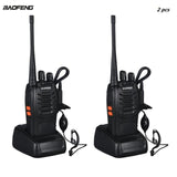 2 PCS VHF/UHF Baofeng BF-888S portable radio FM Transceiver Rechargeable Walkie talkie  in Two Senses 5W +Headset 2-way Radio