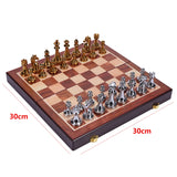 Easytoday Metal Glossy Golden And Silver Chess Pieces Solid Wooden Folding Chess Board High Grade Professional Chess Games Set