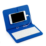 2 IN 1 Wired Keyboard for Mobile Phone Universal PU Leather Keyboard Phone Case Wired Mini Keypad for Andriod OTG Smartphones