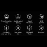 2.4GHz 4WD RC Gesture Induction Twisting Car Music Dancing RC Car 360° Deformation Climbing Vehicle Toys