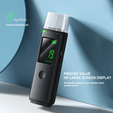 Professional Breath Tester LCD Screen Display Portable Alcohol Testers USB Breathalyzer Alcohol Test Tools with 4 Mouthpieces