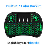 2.4Ghz Wireless Keyboard 7 color backlit i8 Mini Russian English 3 colour Air Mouse with Touchpad Remote Control Android TV Box